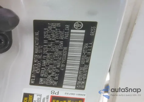 2012 Toyota Camry Se Sport Limited Edition z USA, uszkodzony, nr VIN 4T1BF1FK5CU626786